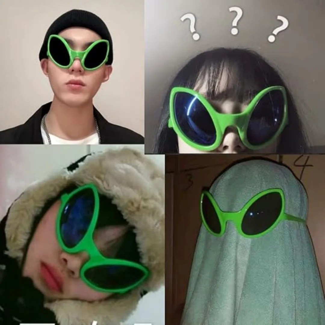 Novelty Alien Glasses For Adult Halloween Party Access Alien Costume Accessories Eyeglasses Fashion Sunglasses Eyewear Outfit
