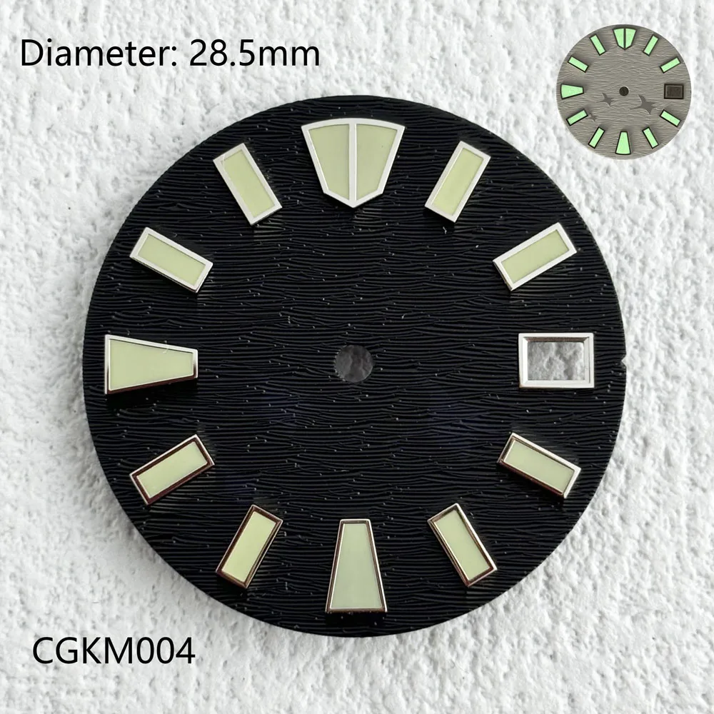 28.5mm Green Luminous Customized Sterile Dial Suitable for NH dial 35dial  Mechanical Movement Customization Personal Style Dial image 6