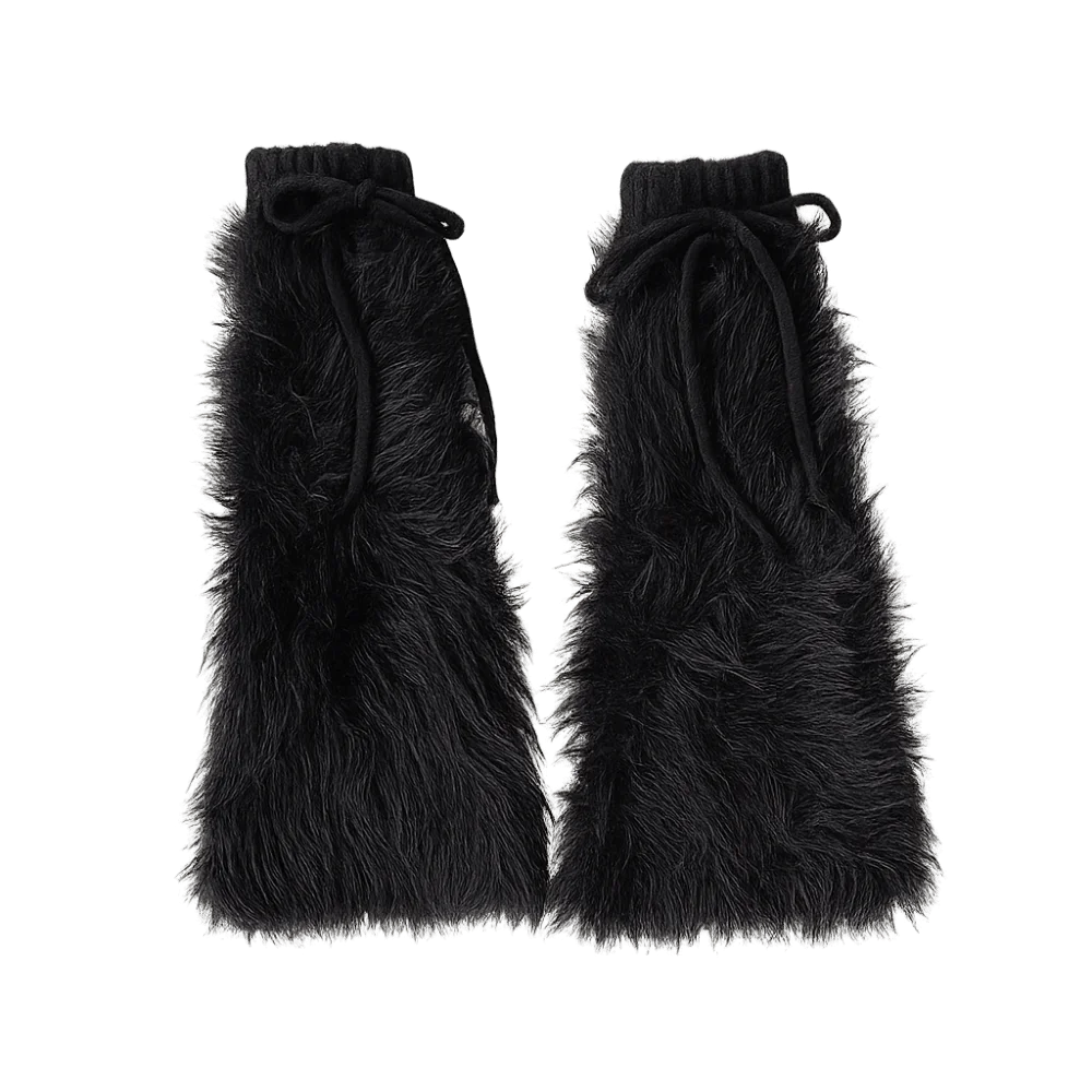 

Soft Knitted Winter Leg Warmers Y2K Foot Cover Plush Leg Coverings Kawaii Lolita JK Long Stockings Streetwear