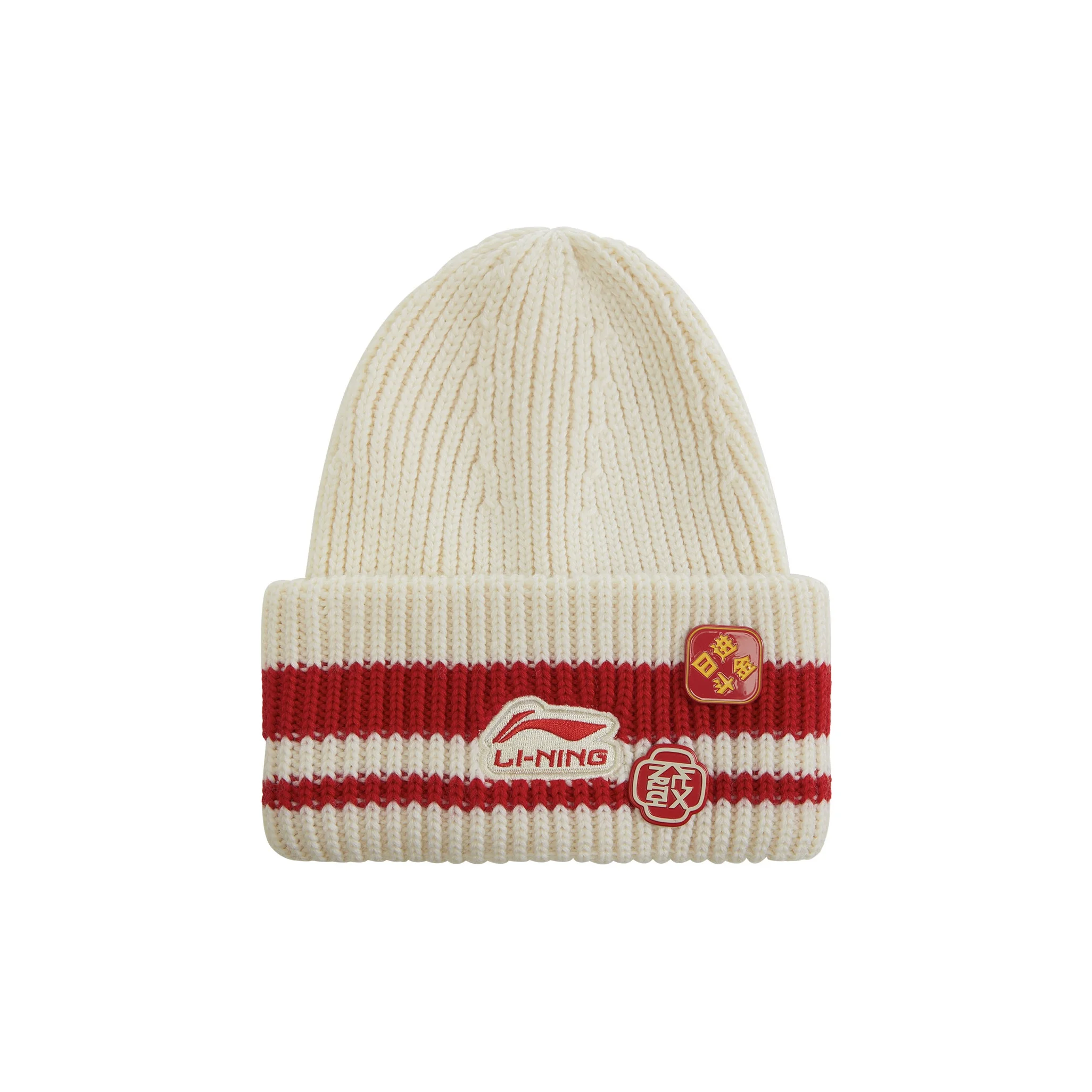 Li Ning Rijin Doujin Collection Knitted Fabric Beanies Unisex Ecru AMZV001-3