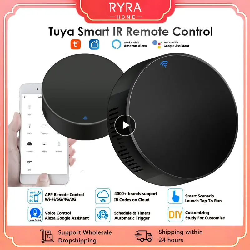 

Tuya WiFi IR Remote Control With Temperature Humidity Sensor Universal Infrared Controller For Air Conditioner With Alexa Google