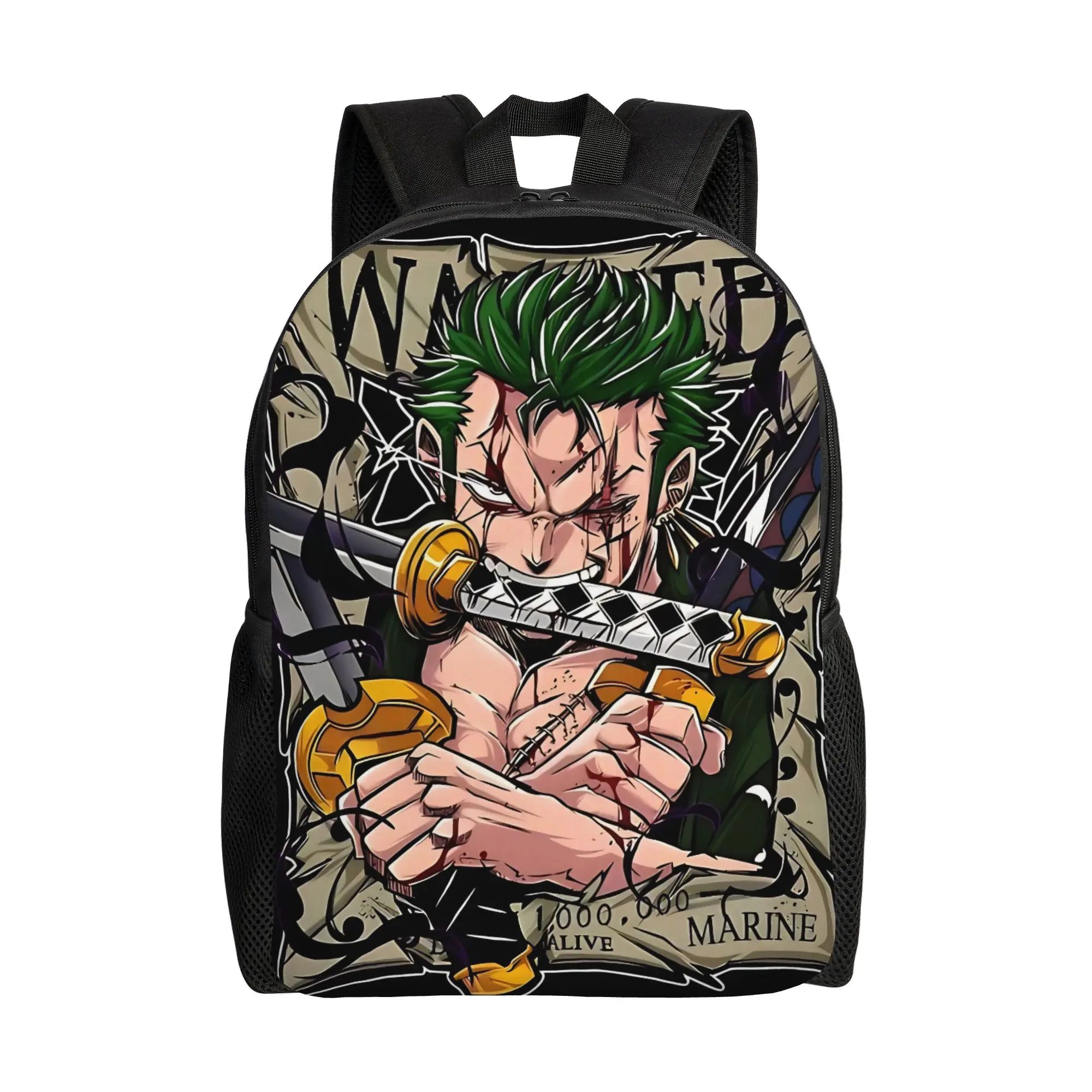 

Back to school season Roronoa Zoro Backpack One Piece For Women Adjustable Strap Backpack