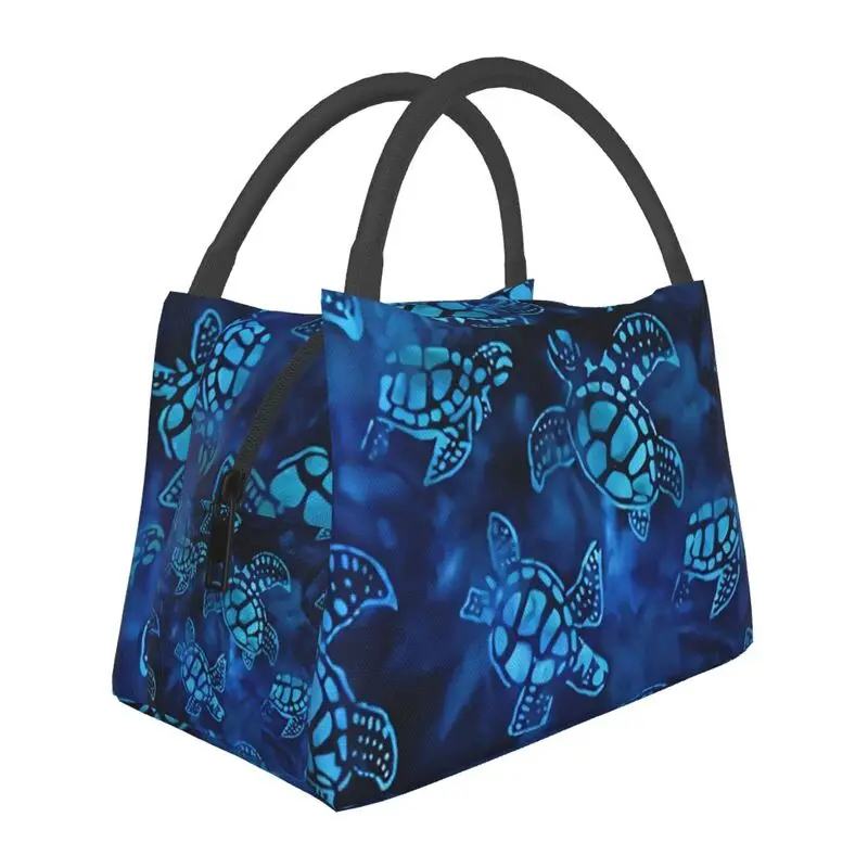 Blue Sea Turtles Insulated Lunch Bags for Women Waterproof Sea Animal Nautical Cooler Thermal Lunch Box Office Picnic Travel