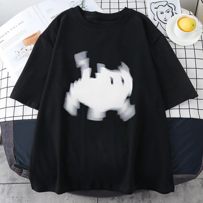 

Casual Summer Women Cotton T Shirts Top Style Tees Fashion Daily Print Streetwear Quality Multi Pattern Couple Fashion T-shirt