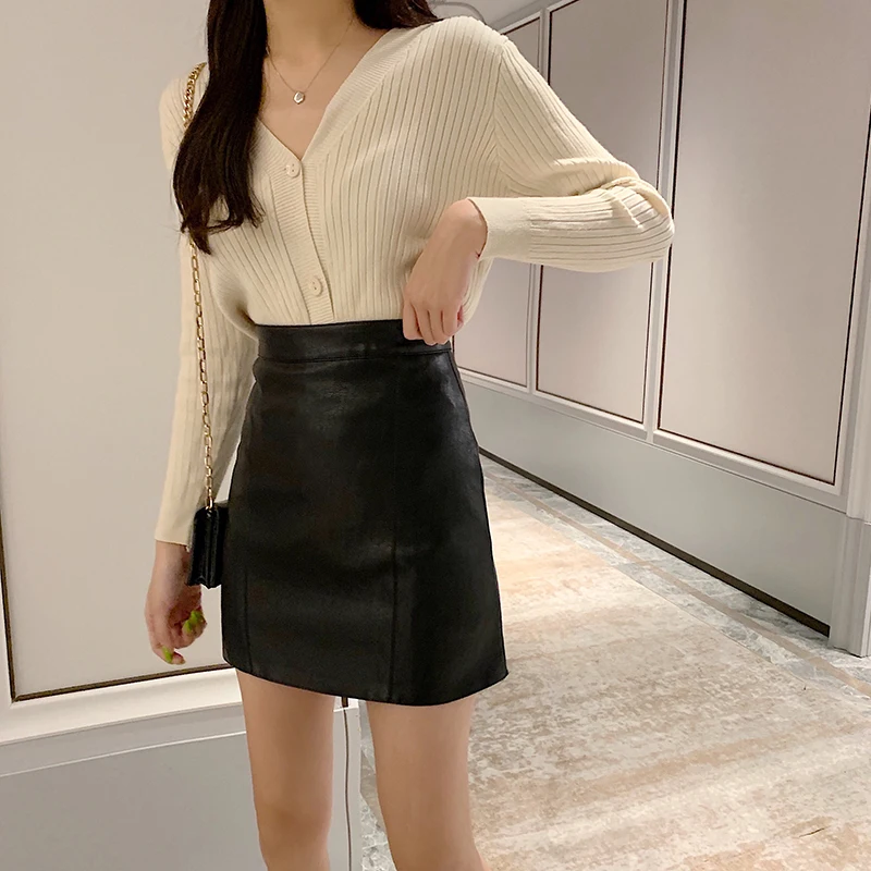 Women Sexy Slim Formal Solid Pencil Skirts PU Leather New Summer Wrap High Waist Elegant Office Lady Fit Casual Mini Skirts Chic