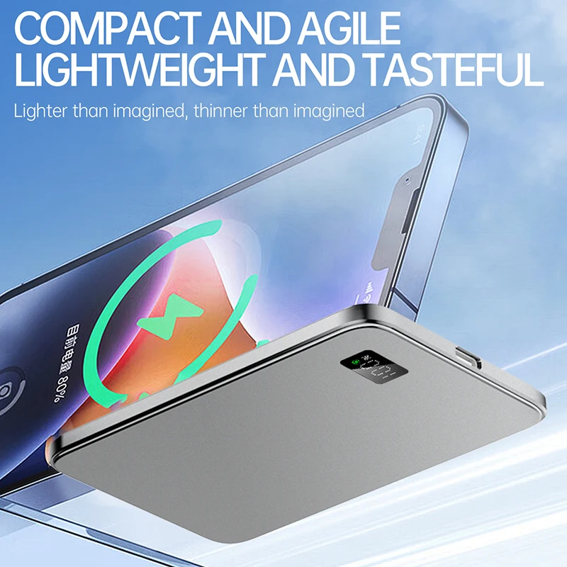 10000mAh Thin Magnetic Wireless Power Bank PD25W Fast Charging Portable External Battery for Magsafe For iPhone Samsung image 2