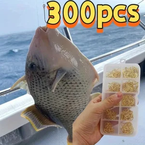 300 pieces of small fish hook set (including plastic box), available in 12 sizes