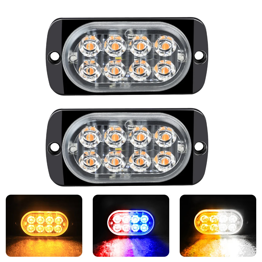 

2pcs 12V-24V Car Truck Emergency Light Flashing Firemen Lights Car-Styling Ambulance Police Light Strobe Warning Light Amber Red