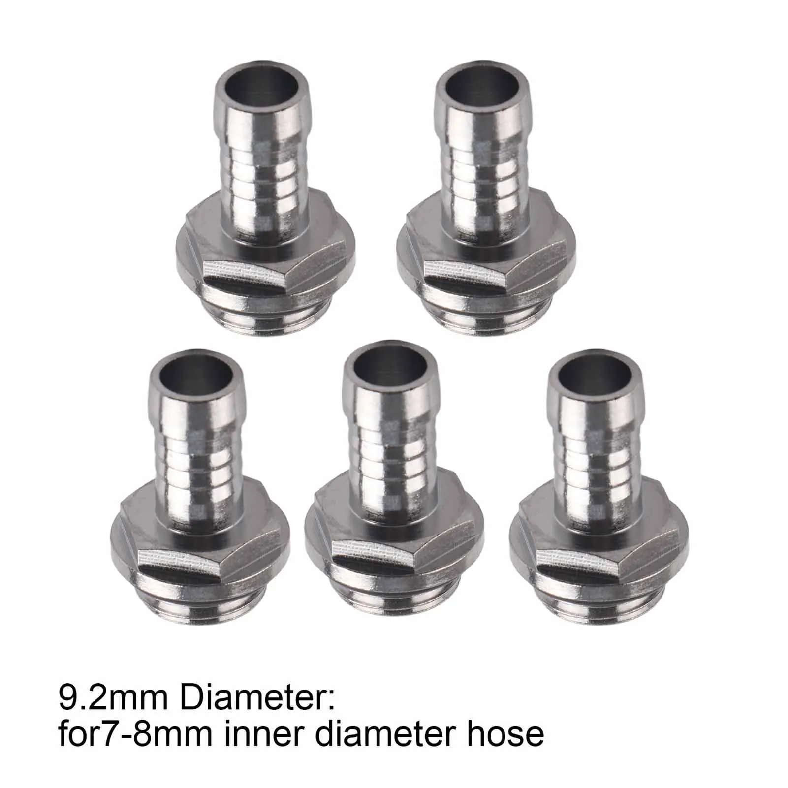 6 PCS PC Water Cooling Two touch Fitting G1/4 Thread Barb Connector for Tube