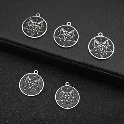5PCS Satan Goat Unique Pagan Handmade Necklace Bracelet Stainless Steel Silver Color Charms for Jewelry Making DIY Accessories