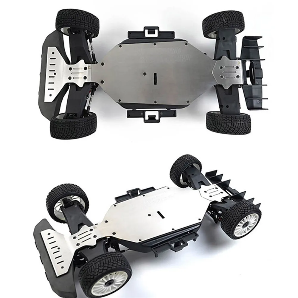 Front and Rear Guards Stainless Steel Armor Chassis Armor Toy RC Car Parts for KM 1/7 Rally C3 WRC Upgrade Accessories