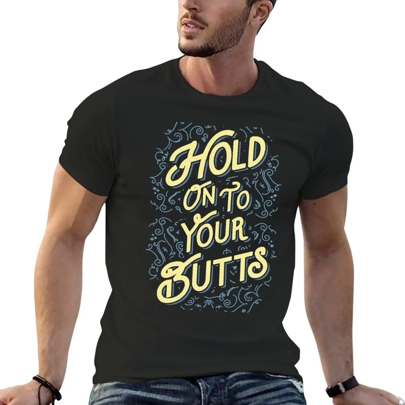 Jurassic Park - Hold On To Your Butts T-Shirt korean fashion quick-drying sweat compression shirt men