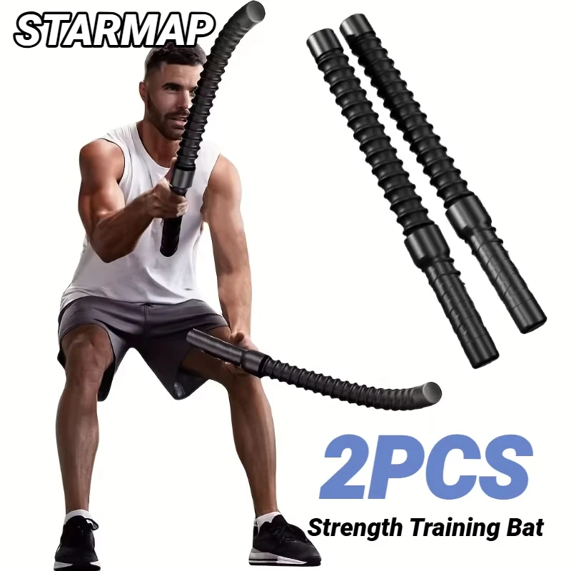 2Pcs Kraft Training Bat Ergonomische Fitness Grip Bizeps Trizeps Stärker Frühling Arm Expander Muskel Trainer Schwingen Seil
