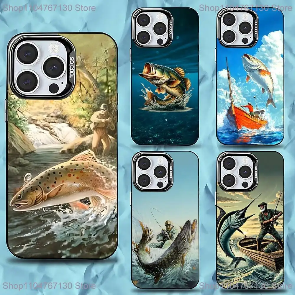 

Carp Fishing Fish Phone Case For iPhone 16,15,14,13,12,11,Pro,Max,Plus,Mini,XS,SE Anti Fall Black Matte Hard Bumper