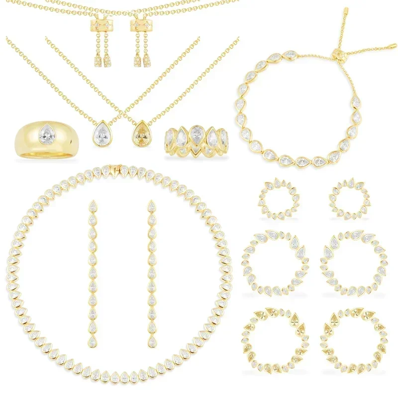 

Eomm S925 стерлингового серебра в форме капли воды кольцо серьги браслет ожерелье женские летние вечерние роскошные классические ювелирные изделия для пар