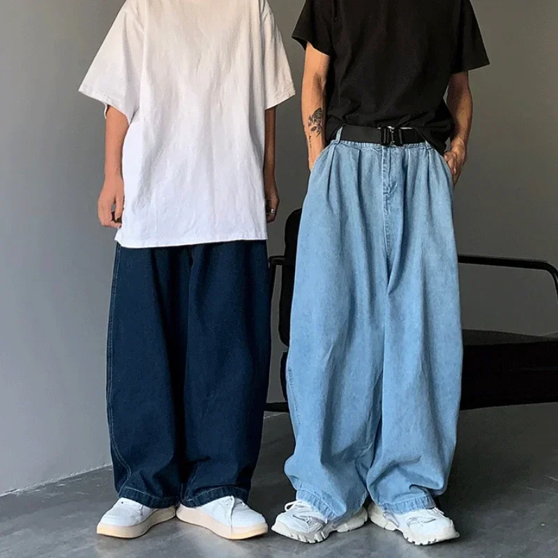 

Straight Jeans Men Blue Loose Denim Trousers Neutral Y2K Jean Streetwear Casual Wide Jeans Mans Pants Men Baggy Hip Hop