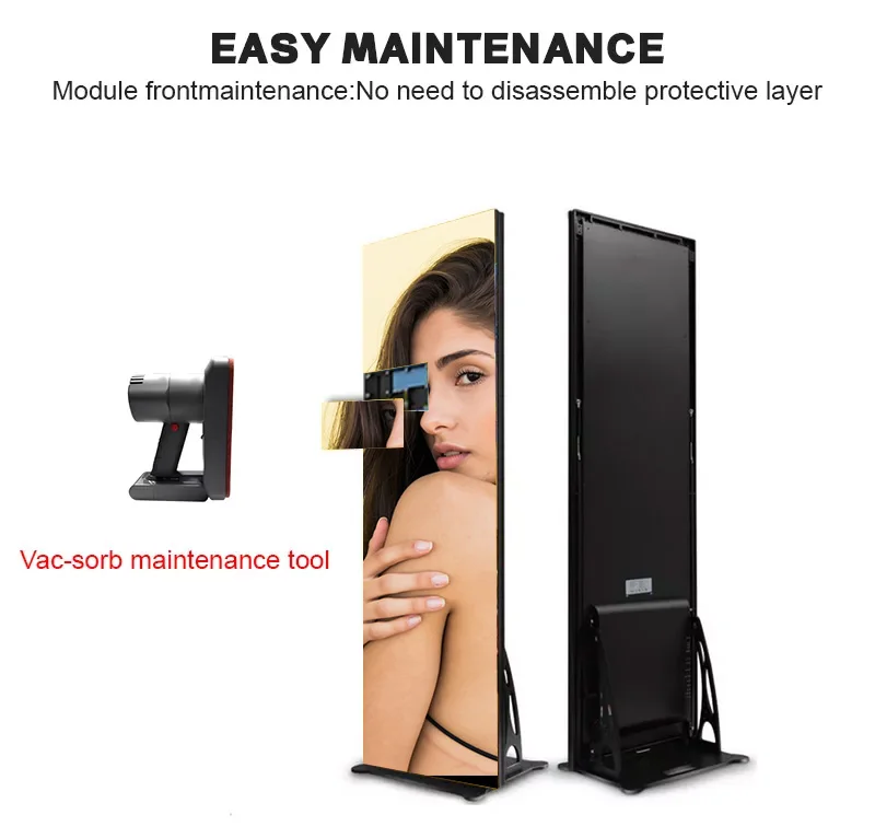 In Stock Video Full Color P2.5 LED Poster 4G WiFi Control USB Movable Mirror Poster LED Display Screen