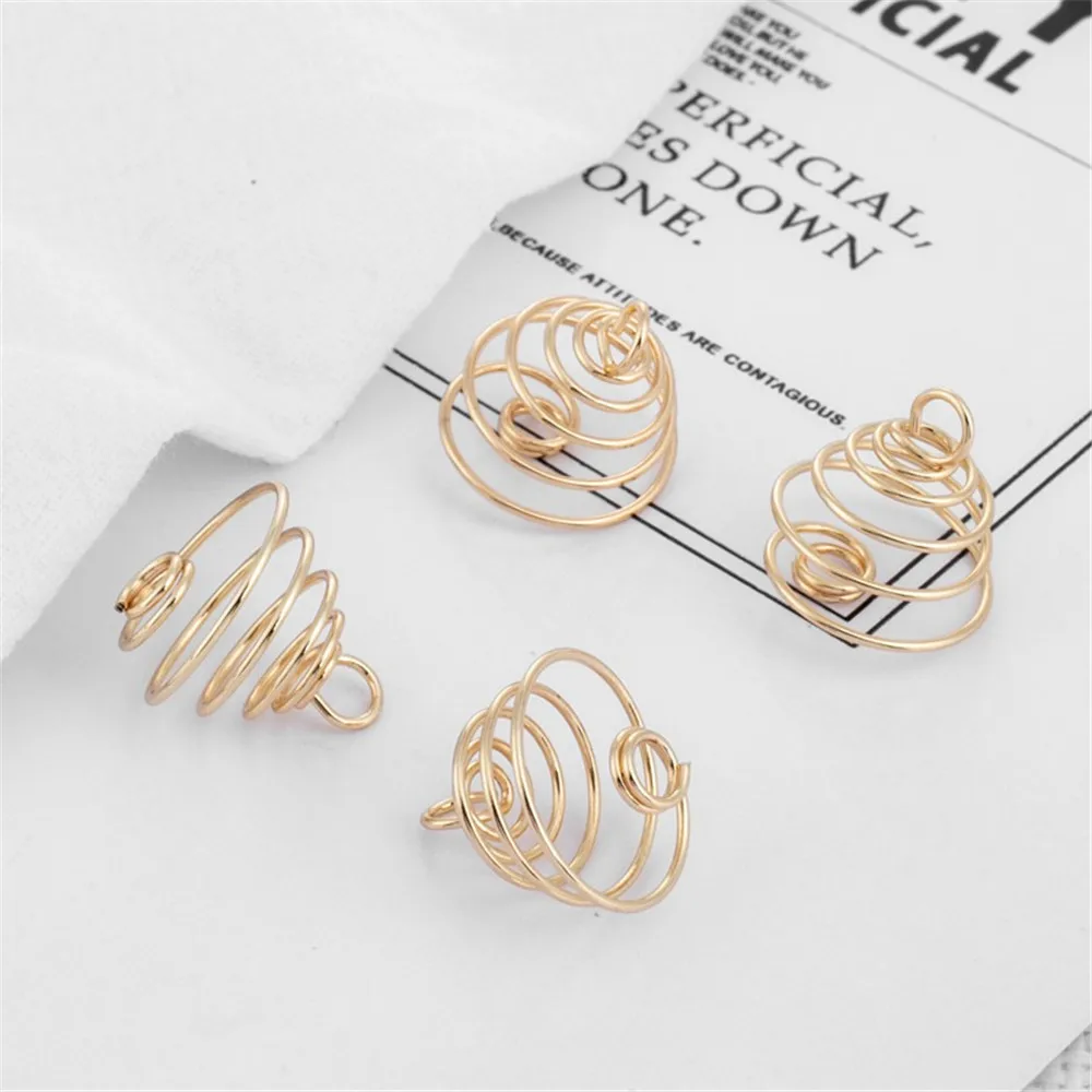 14K Gold Accessories for DIY Jewelry, Mosquito Coil Earrings, Pendant, Hairpin Pendant, Handmade Material, 12*16mm