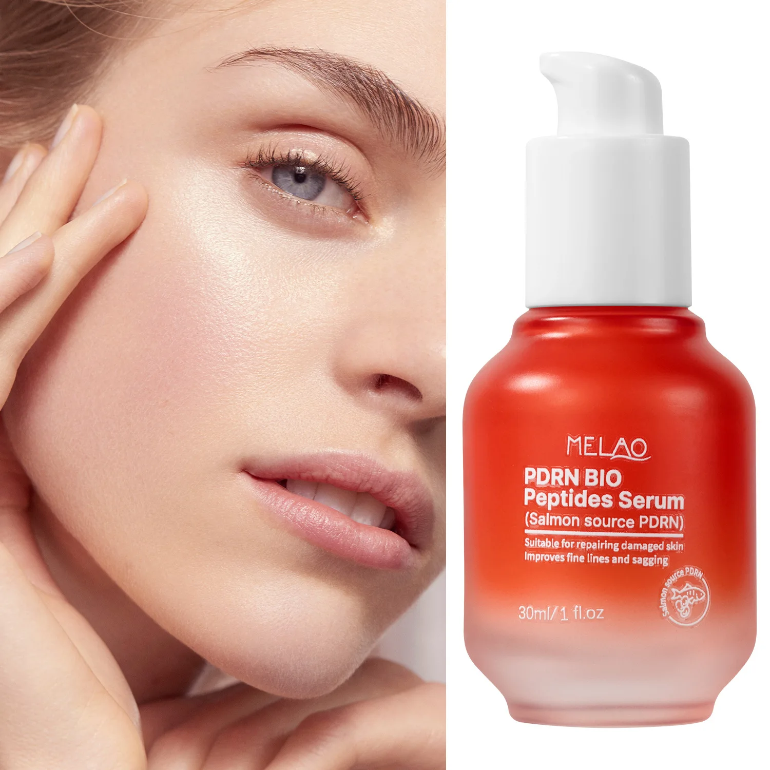 

Peptide stock solution brightens tightens skin anti-wrinkle fades fine lines salmon source serum moisturizing emollient serum