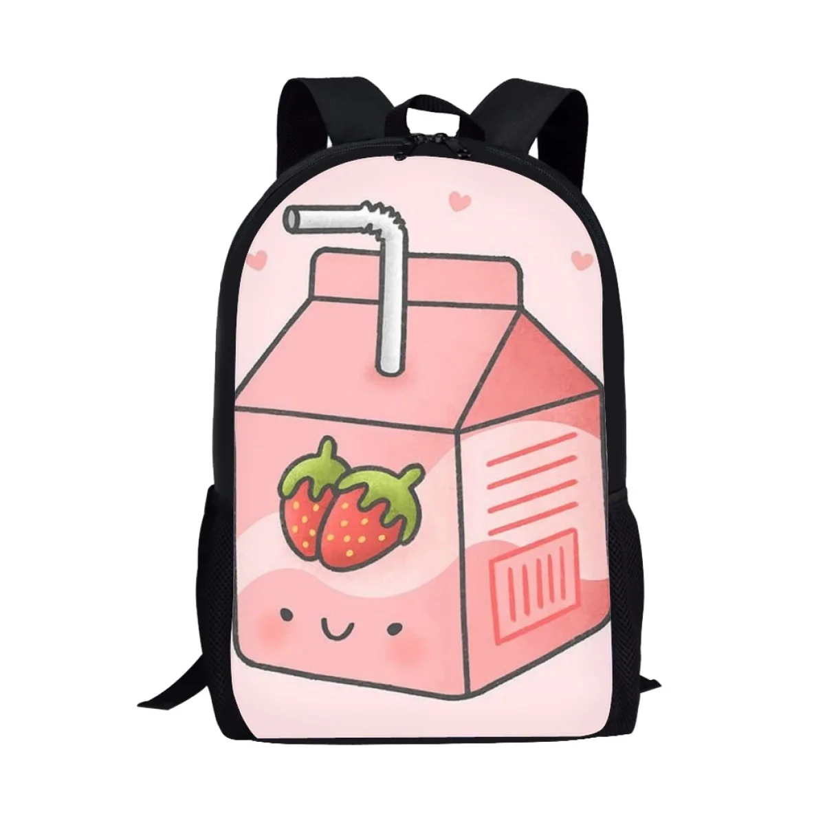 

Japan Strawberry Juice Pattern Backpack Kids Boys Girls School Bag Teenager Casual Storage Backpacks Travel Storage Rucksacks