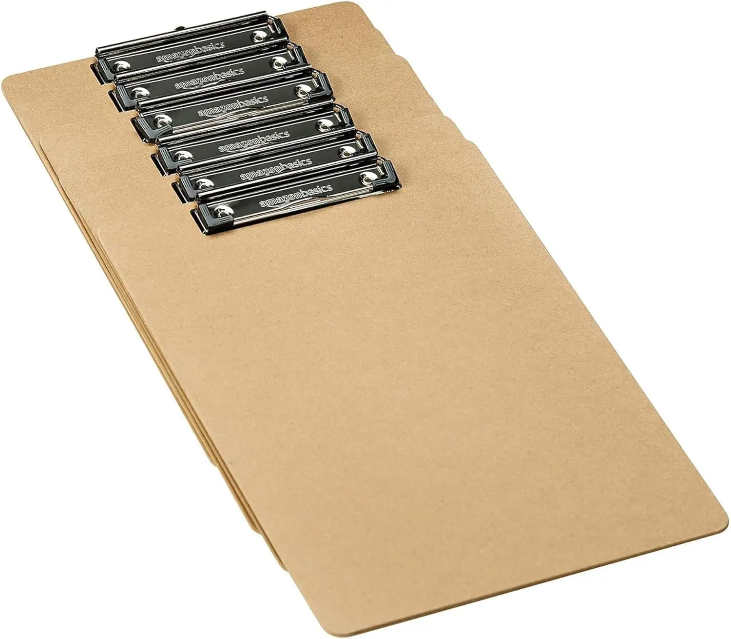 

Letter Size Clipboard 6 Pack, Low Profile Hardboard Office Clipboard, Smooth Rounded Edges, Retractable Hanging Loop, Brown