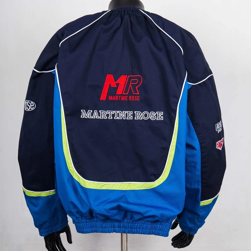 Splice Color Embroidery Label Martine Rose Racing Zipper Jacket Winter Men Women Patchwork High Quality Loose Casual Jacket Coat