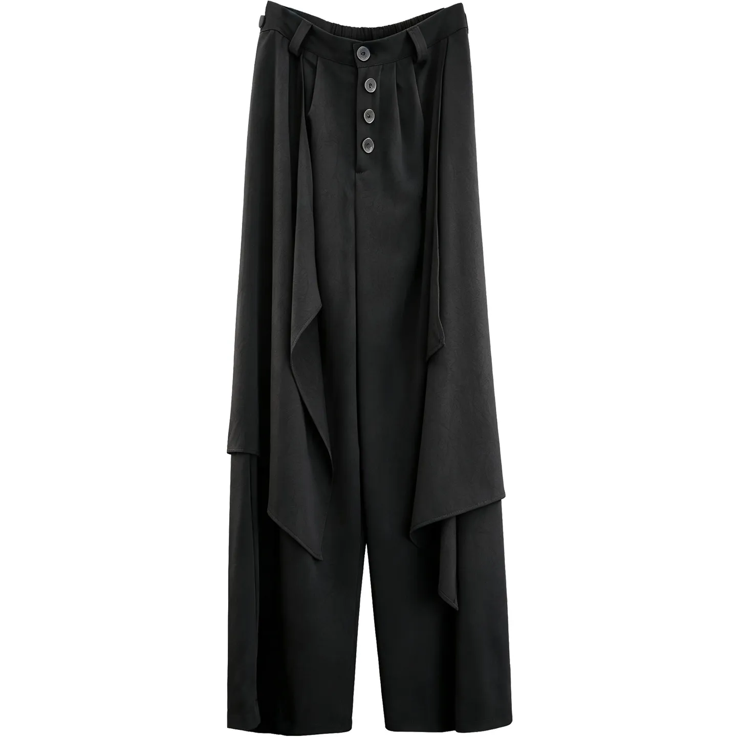 Dark Pattern Designer Design Sense Fake Two-Piece Breasted Culottes Men's Mountain Irregular Draping Effect Wide Leg Suit Pants