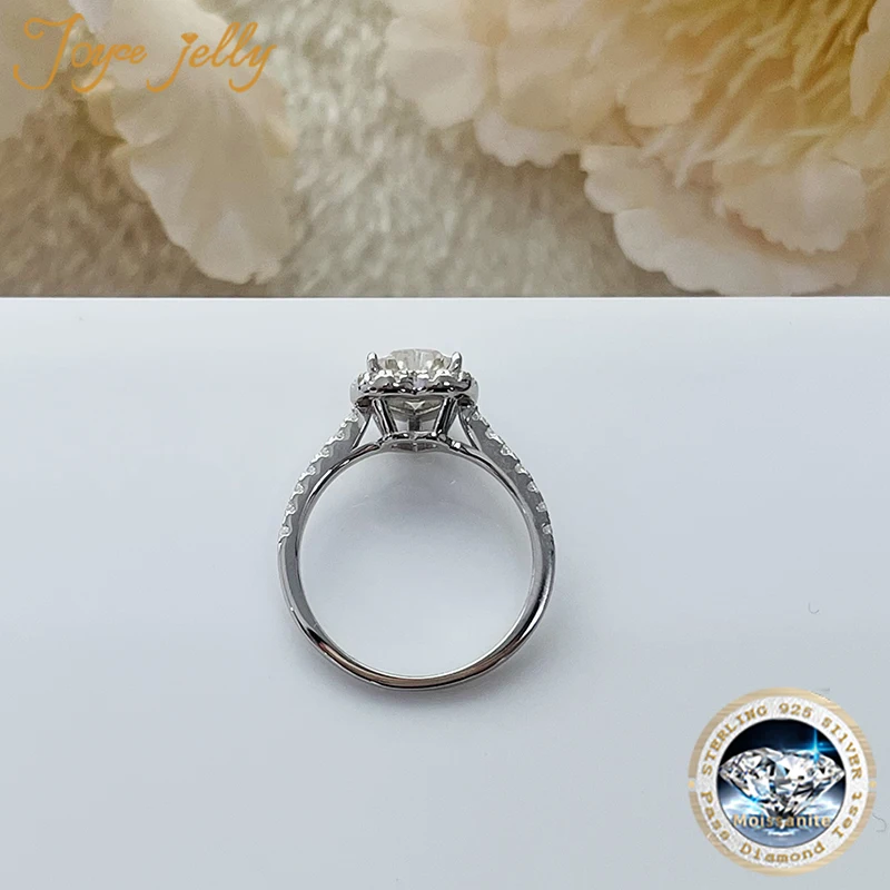JoyceJelly 1CT 2CT Heart Shaped Moissanite Rings For Women S925 Sterling Silver Plated 18K Wedding Bands Luxury Fine Jewelry - Image 2