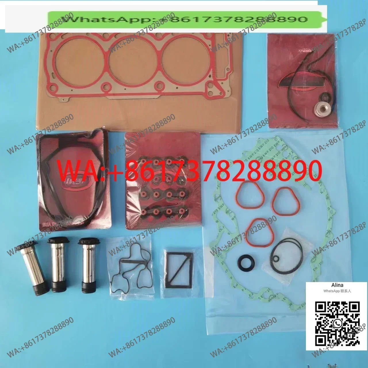 Motorboat 1630 Engine Overhaul Package Suitable for 300 230 Cylinder Gaskets. Valve Seal Water Pump