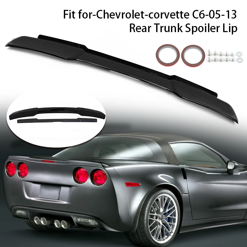 ZR1 نمط ممتد لسيارة كورفيت C6 2005-2013 جودة عالية أسود لامع مع دخان جني رفرف جناح خلفي سبويلر ملحقات السيارة