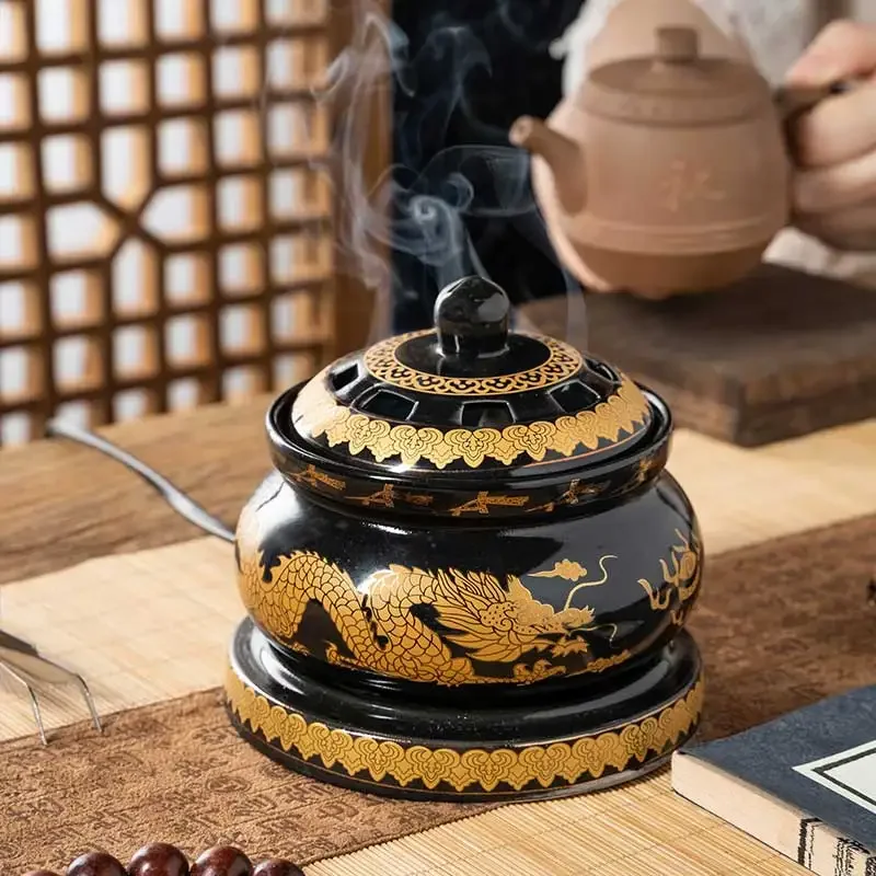 YXY 220V Dragon Buddha Furnace Zen 50-250° Electric Incense Burner Timed Chinese Style Essential Oil In Gift Box for Home Decor