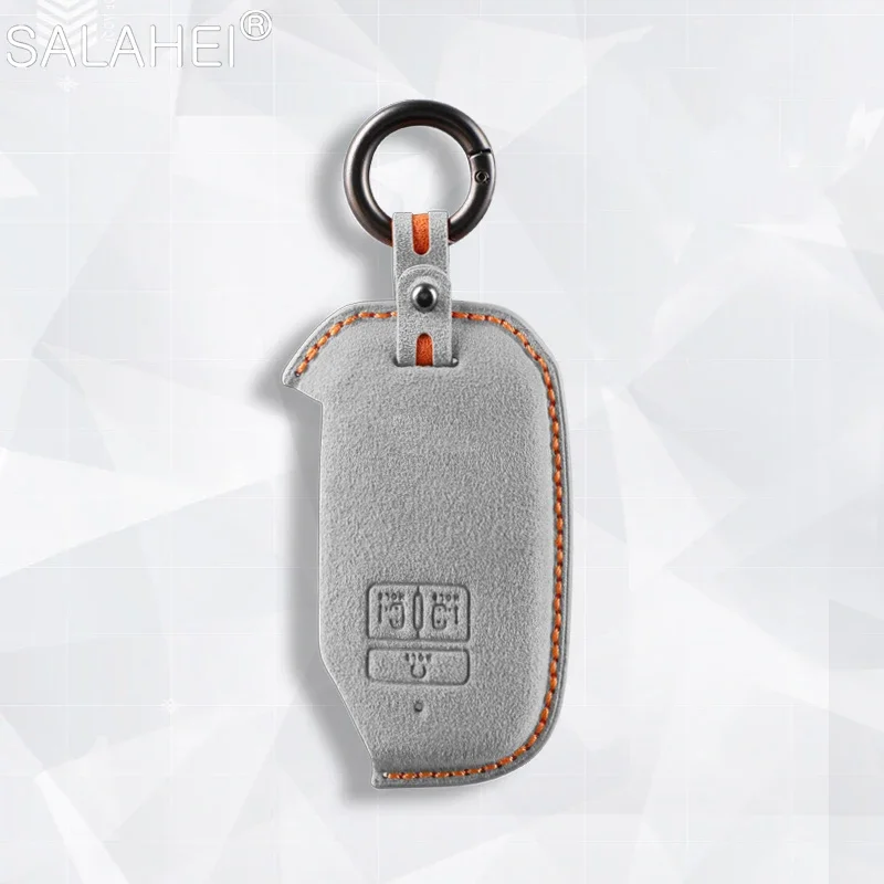 

Suede Leather Car Remote Key Case Cover Shell For Kia 2021 Carnival 2022 K5 K3 K4 Sportage Sedona Carnival Keychain Accessories