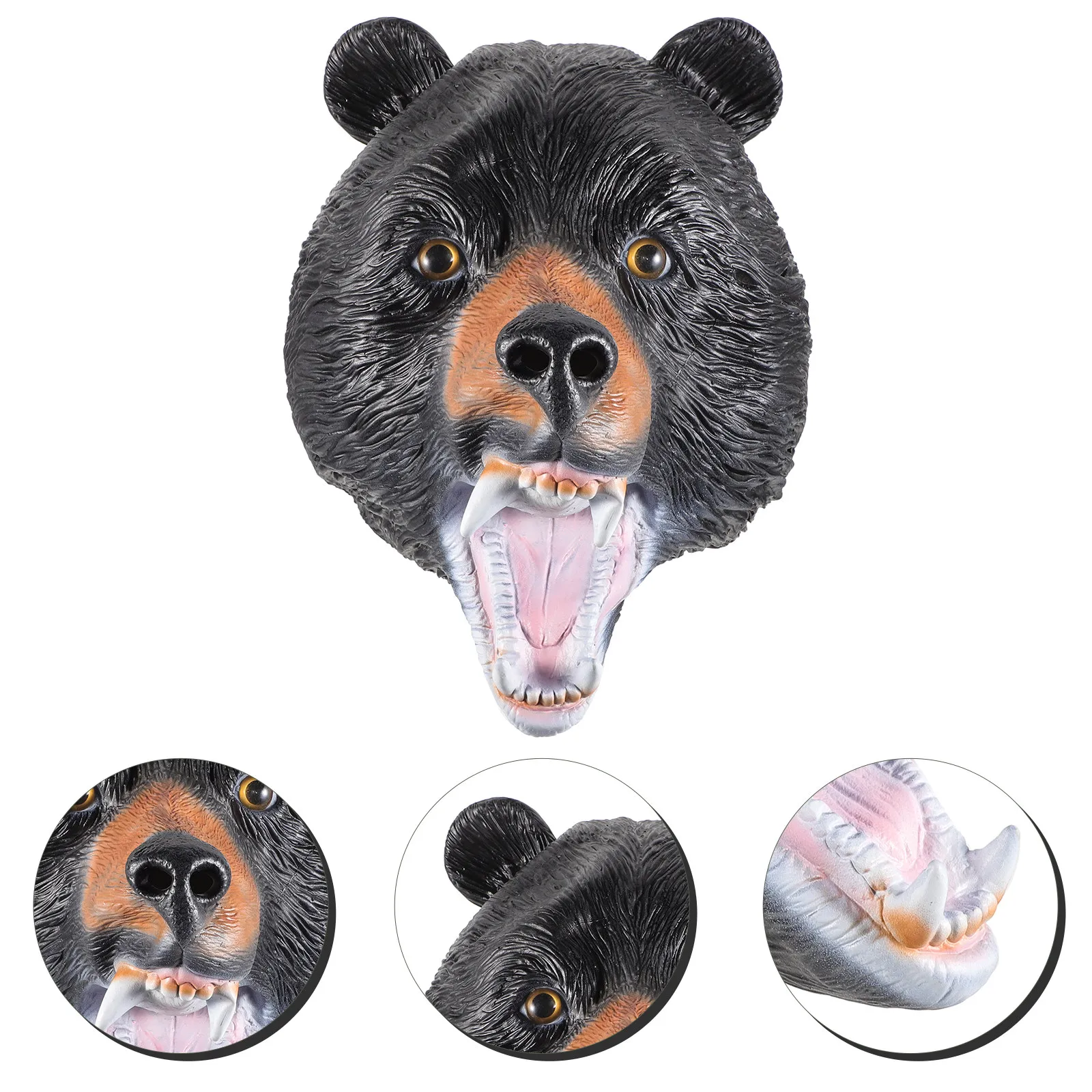 

Black Bear Halloween Mask Latex Cosplay Prop Party Costume Accessory Realistic Bear Mask for Adults Halloween Dress Up Supplies
