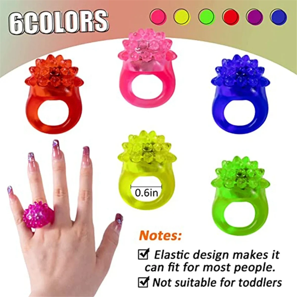 LED Light Up Ring Bumpy Rings Flashing LED Bumpy Ring Light-Up Toy