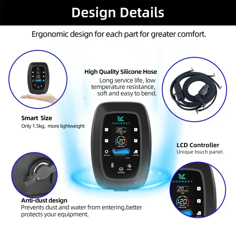Sports Compression Pump  Air Compress  Leg Massage Therapy System Massager Pressotherapy Recovery Boots