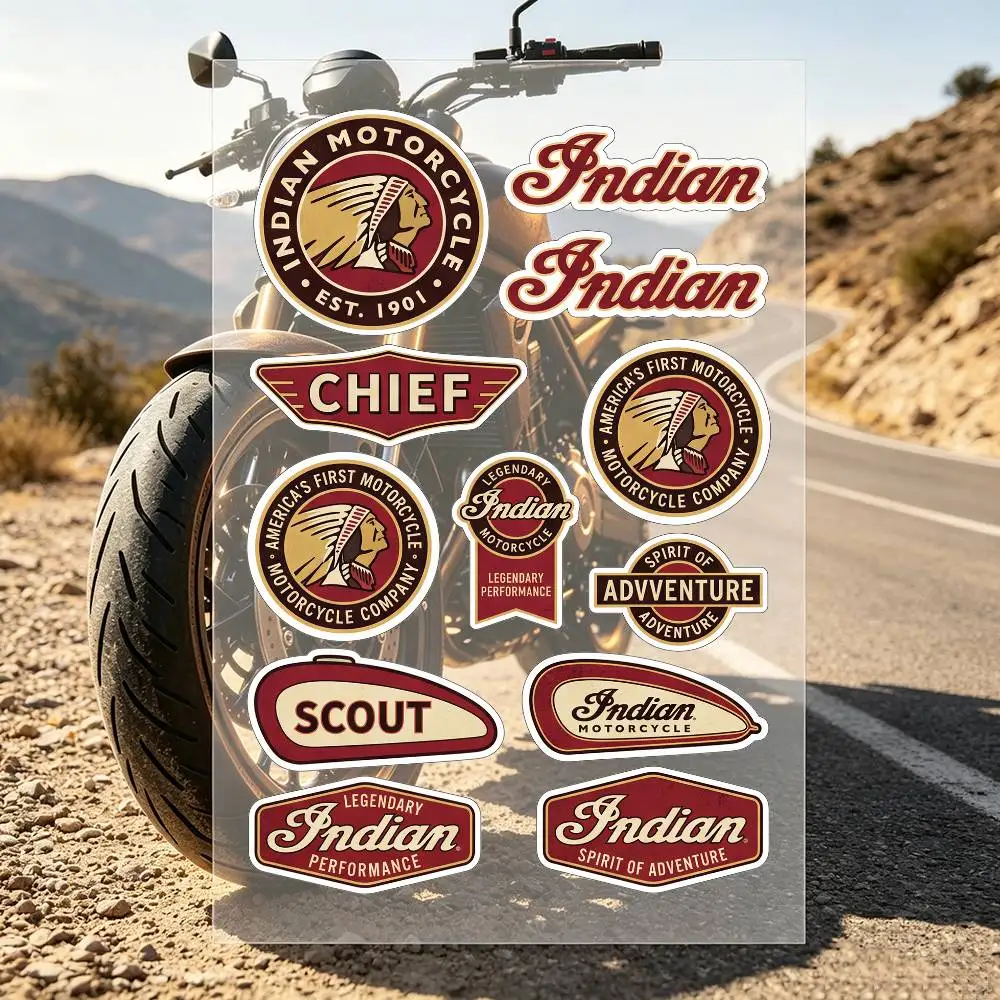 Autocollants pour moto I-ndian, autocollants pour ordinateur portable, autocollants muraux, autocollants faciles à décoller