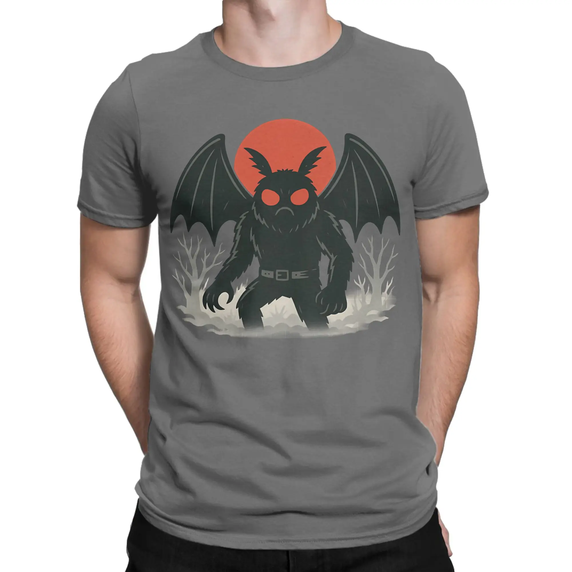 Cryptid Mothman Tshirts For Men Women Cotton Top Tee Print  Round Neck Short Sleeve