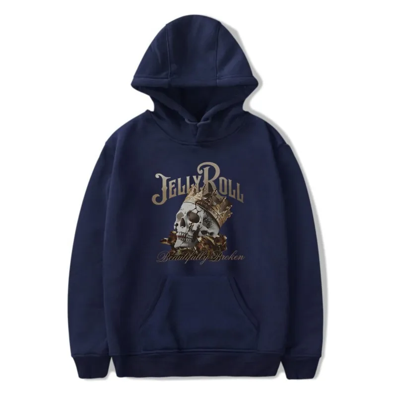 Jelly Roll indah rusak Hoodie Merch pria/wanita Unisex Cosplay lengan panjang Sweatshirt bertudung Streetwear