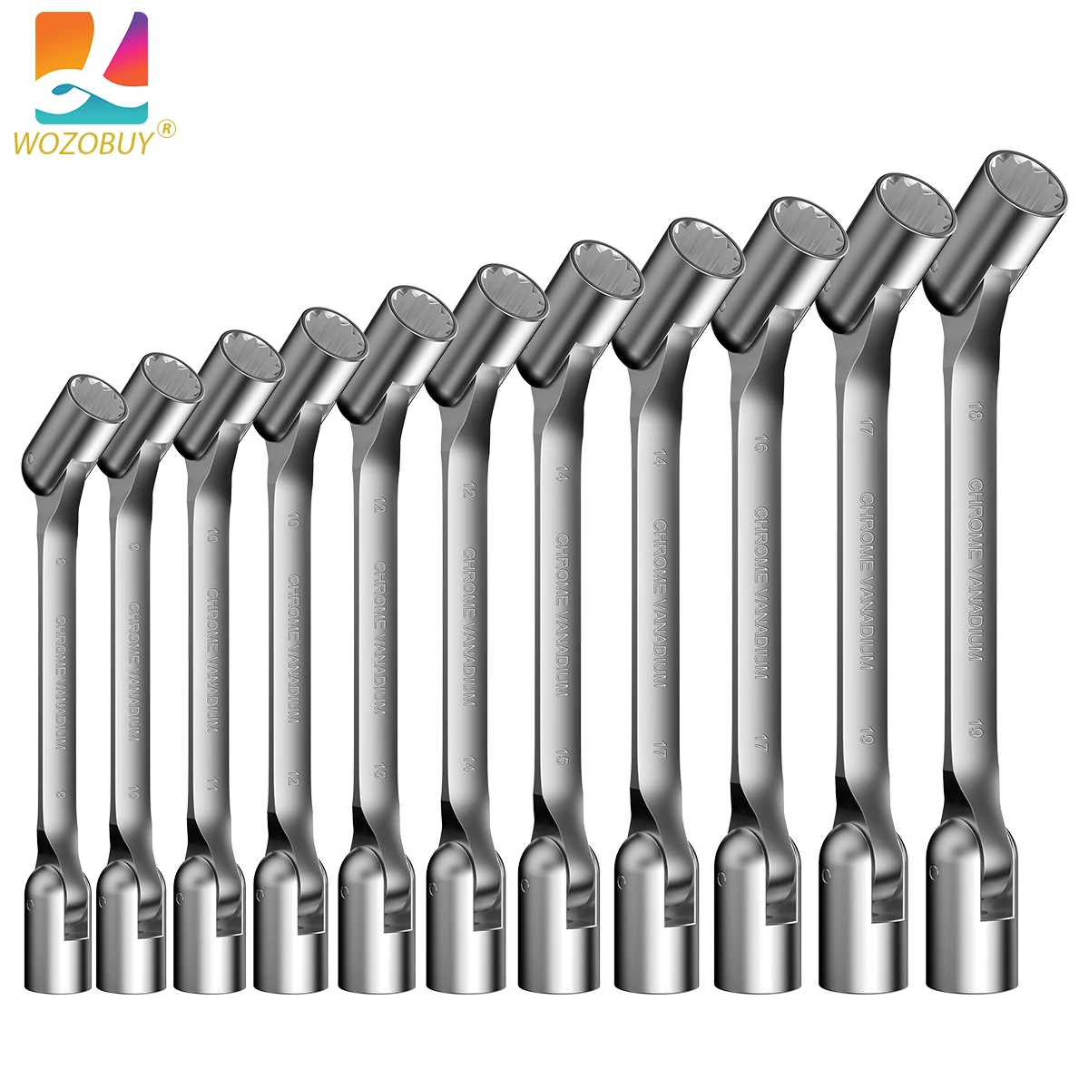 WOZOBUY Metric Double Headed Rotary Torx Socket Head Combination Spanner Wrench Auto Car Repairing Tool