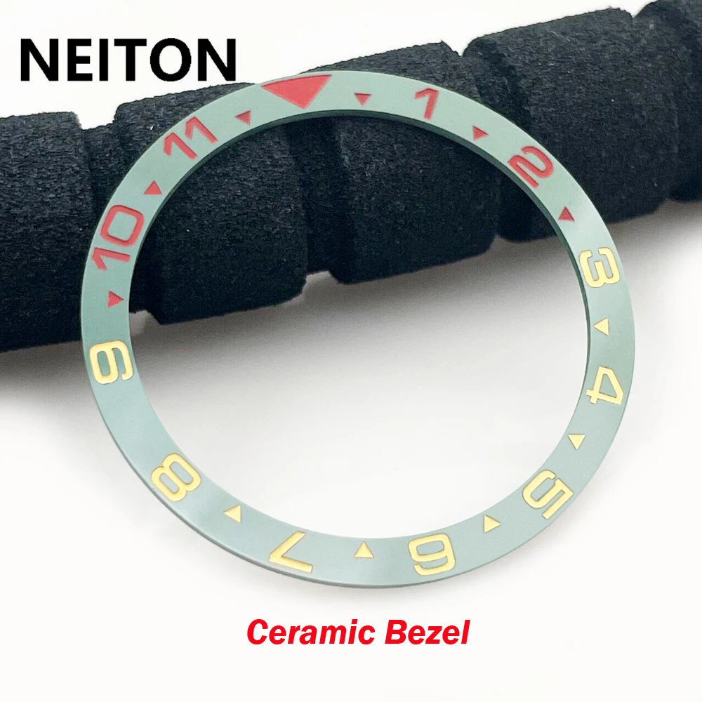 NEITON 38mm flat ceramic bezel fit SKX007 SKX009 stainless steel Bezel insert 38mm*31.5mm Watch Accessories Parts