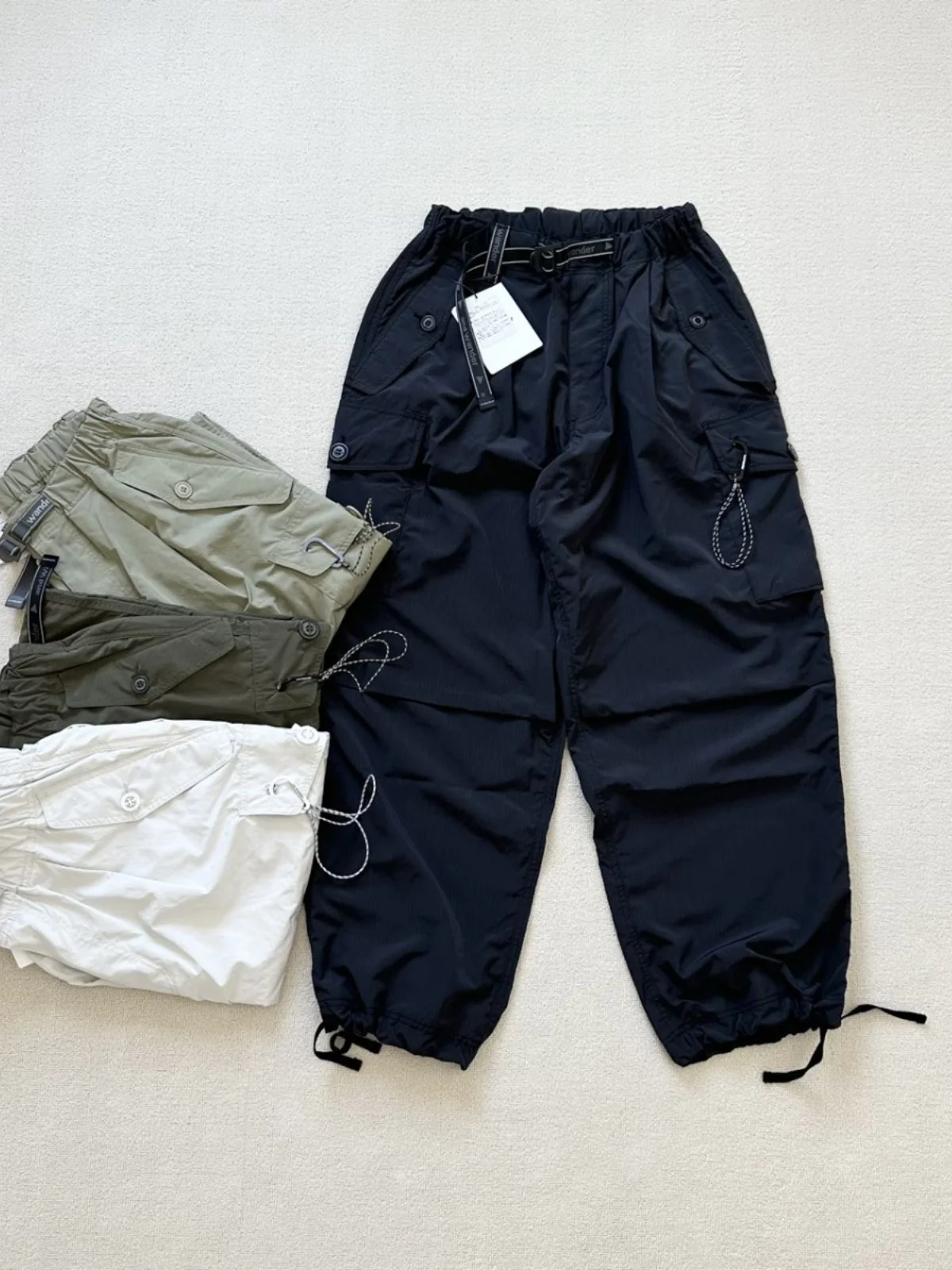 

ex Oversized Cargo Pants Japanese Sle Casual Loose Multi-ket Workwear Men's Faion Polyester Fiber Youth Spring Season