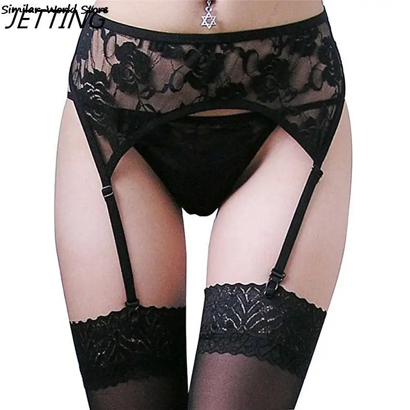 Women Lace Tighs High Stockings Erotic Lingerie Garter Pantyhose Sexy Stocking Set Sheer Garter Belt Stockings Hot