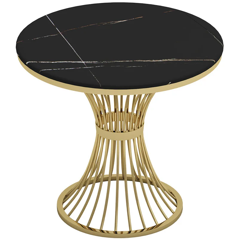 Modern Luxury round Coffee Table with Marble Top Golden Metal Legs Multi-Size Optional for Home Living Room Dining Furniture Use