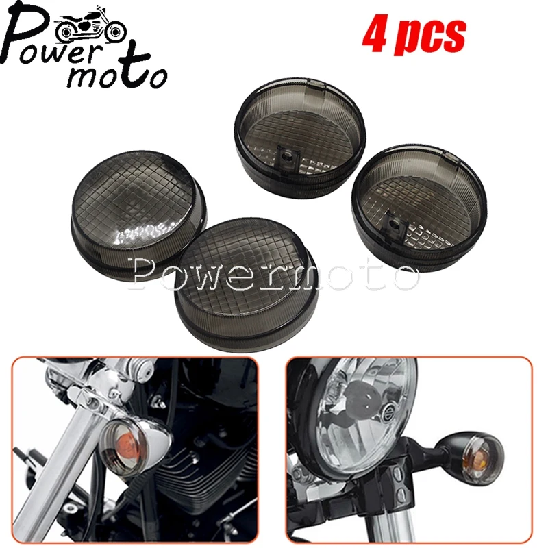 

Motorcycle 2.75" Smoked Lens Amber Front / Rear Turn Signal Light FlatCovers For Honda VTX Aero 1300 Kawasaki Vulcan 1600 VN1600