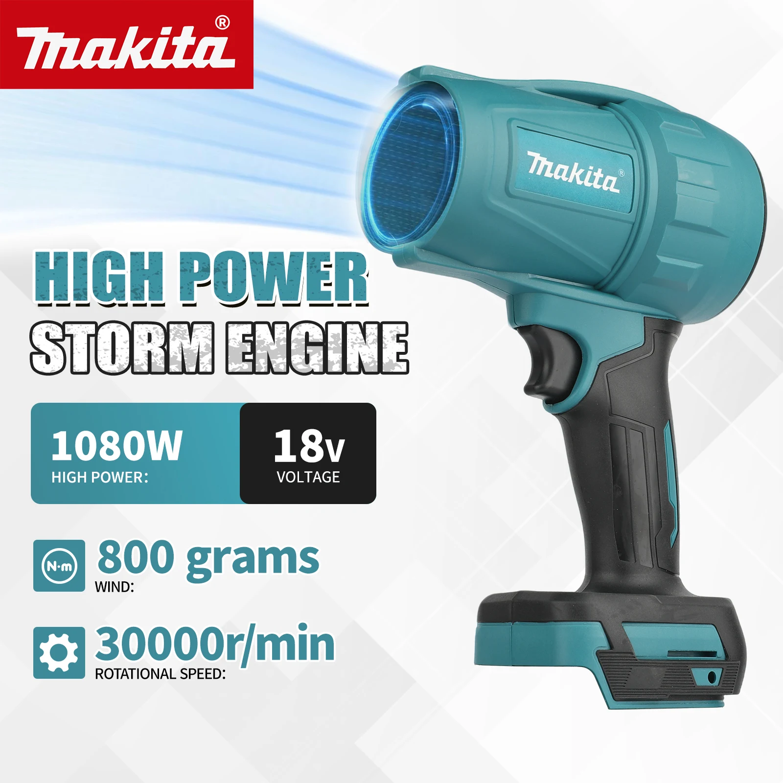 Makita M306 Cordless Air Blower Compact Lightweight Design 18VBattery Compatible Infinitely Variable Speed Trigger Control tools