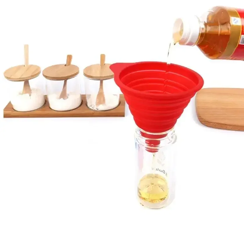 Silikon Katlanabilir Katlanabilir Stil Huni Hazne Mutfak Cozinha Pişirme Araçları Aksesuarları Alet Açık (Rastgele Renk)