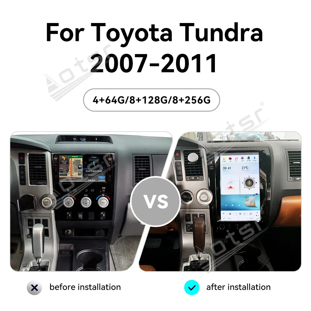 Qualcomm Android 13.0 Vertical Style Car Radio For Toyota Tundra 2007-2013 GPS Navigation Stereo Recoder Head Unit DSP Carplay