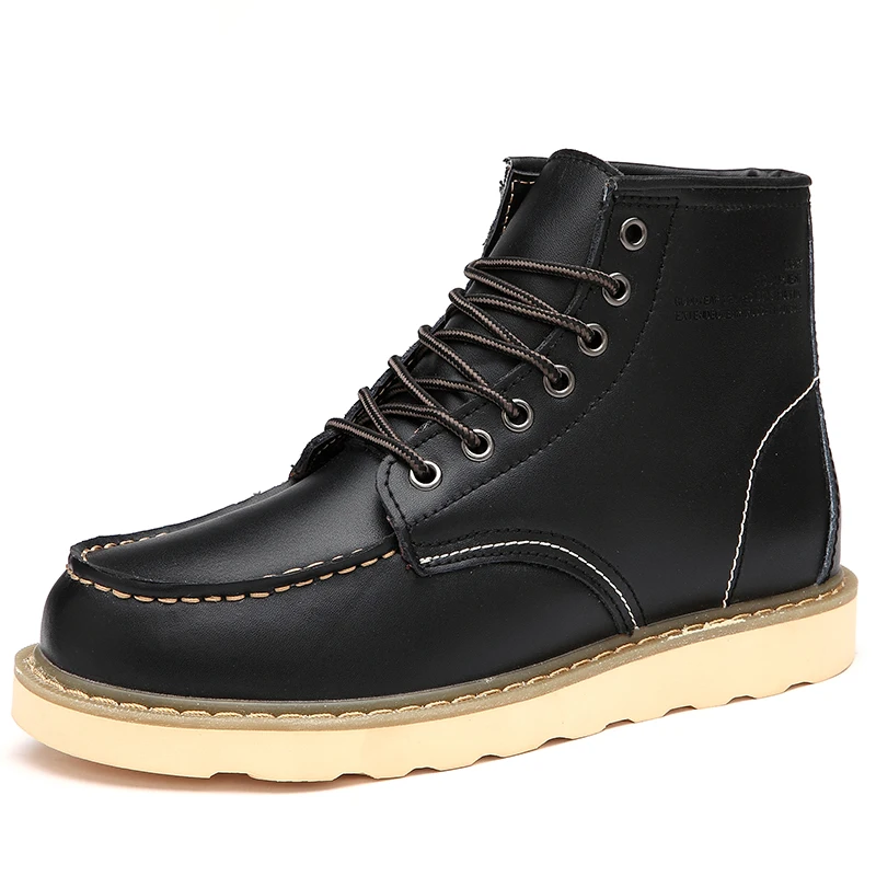 

Spring New Genuine Leather Men's Boots Luxury High Quality Men Ankle Boots Fashion Handmade Motorcycle Boots Men Waterproof Shoe