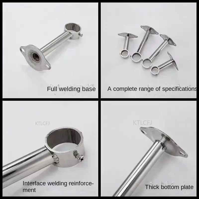 KTLCFJ 1pcs Bracket Tube Flange Bracket Wall Mount Cloth Rack Pipe Bracket Stainless Steel Flange Pipe