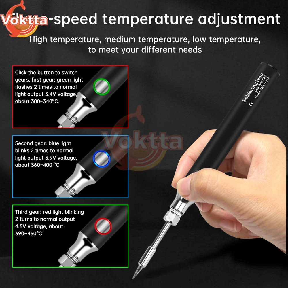 Fer à souder électrique sans fil USB, stylo de fer à souder, interface de type C, batterie au lithium, réparation portable, outils de soudage, 5V, 8W